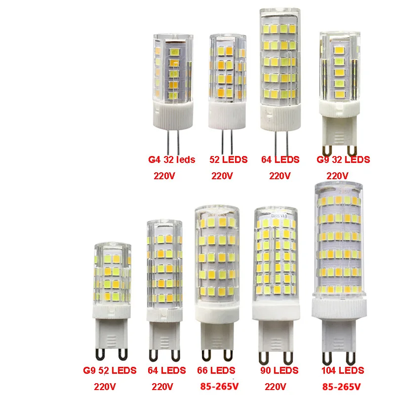 5pcs 220V 110V LED Double Color LED CCT Bulb Warm White+White 3000K 4000K 6000K G4 G9 E14 5W 7W 9W 10w 12W  Droplight Chandelier