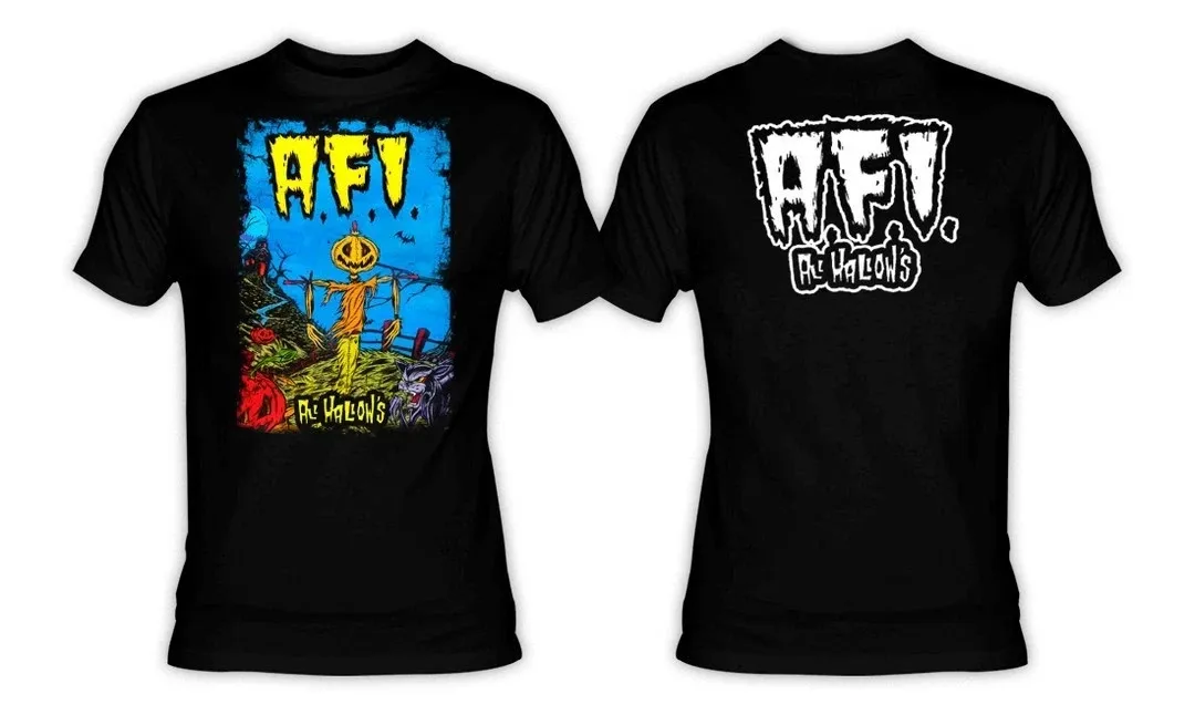 2 Sides AFI Band All Hallows Halloween T-Shirt Classic Black Unisex S-5XL