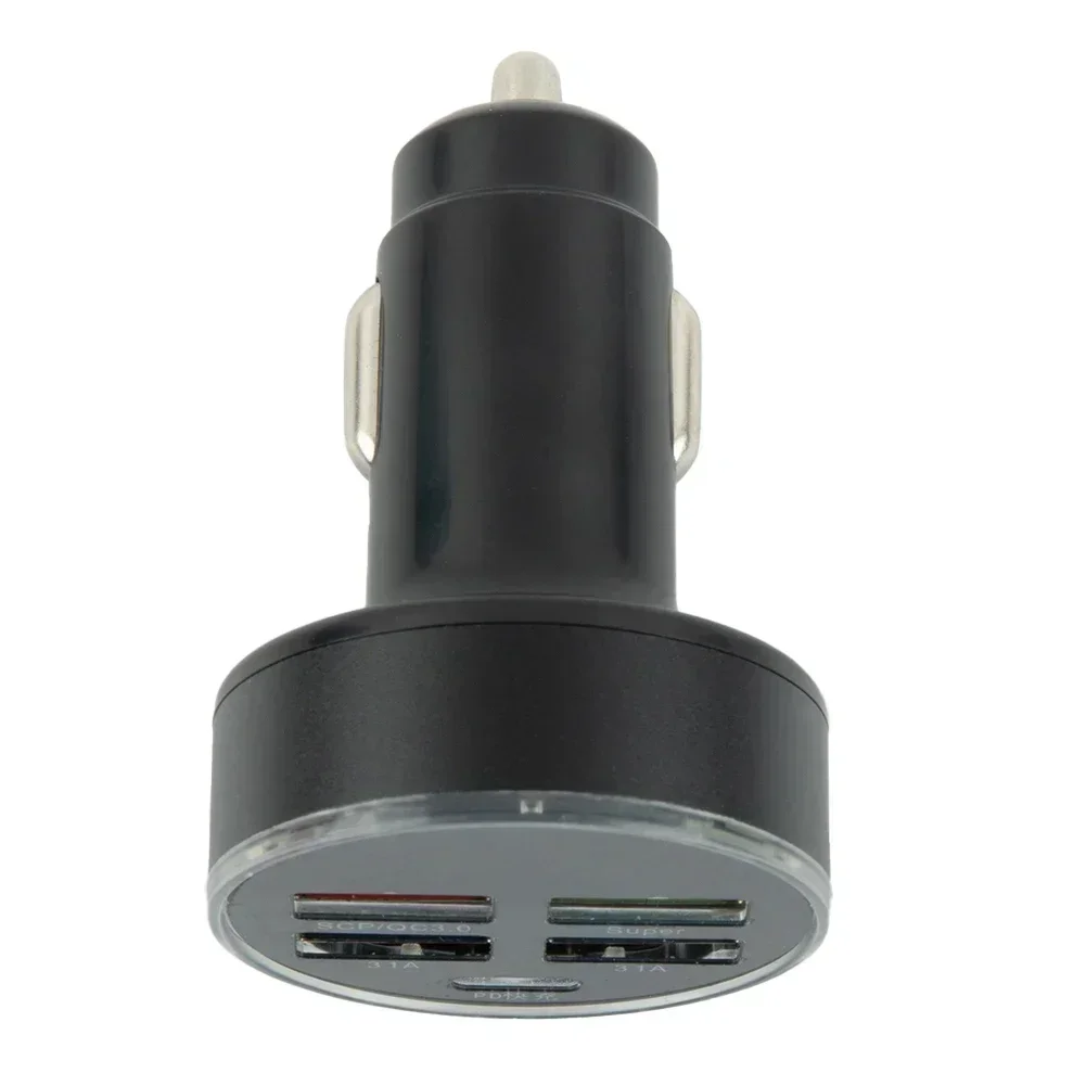 1pcs 150W Fast Car Charger 4 USB Port + Type C Universal Socket Adapter Black 12-24V Input New Energy Vehicle Parts