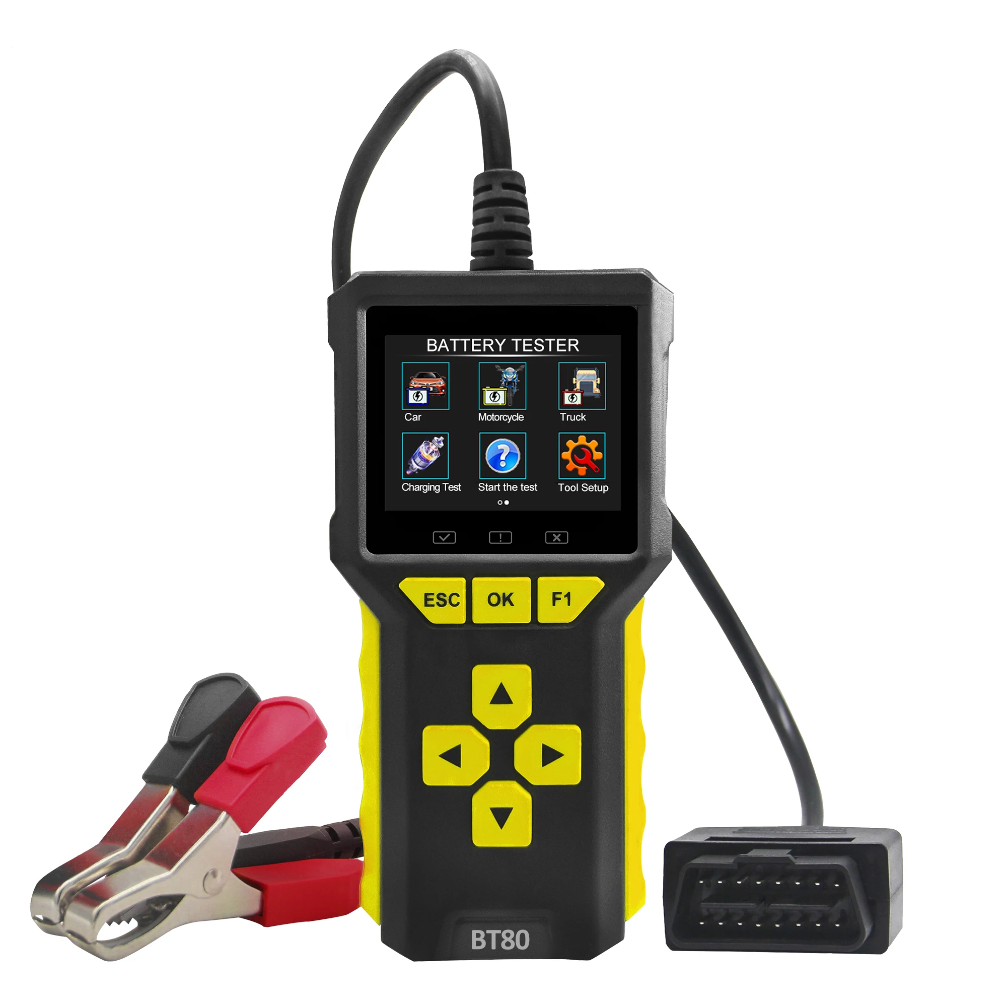 2023 Acclope New Design BT80 2 in 1 OBD II/EOBD Vehicle Fault Diagnostic Tool  Plus 12V/24V Battery Tester Analyzer