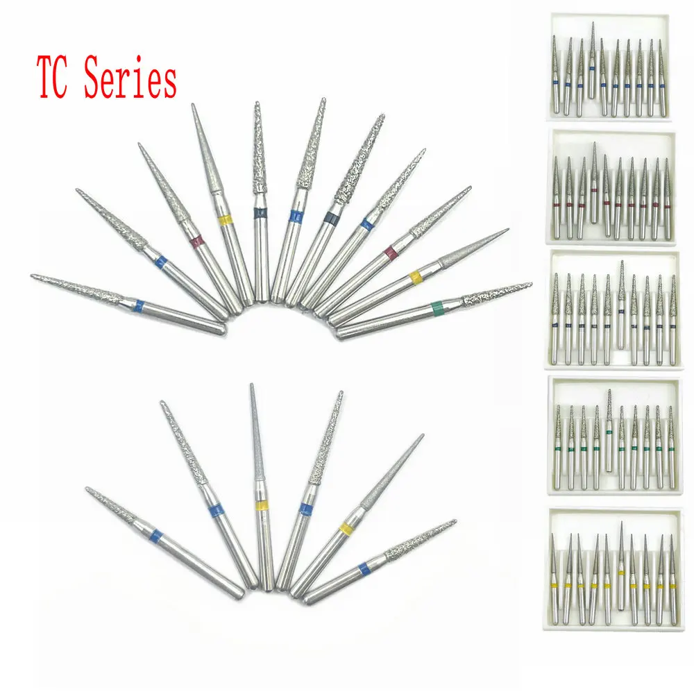 

50Pcs/5Boxes Dental High Speed Handpiece Diamond Burs 1.6mm shank Dental Diamond Burs Dental FG Burs TC Series