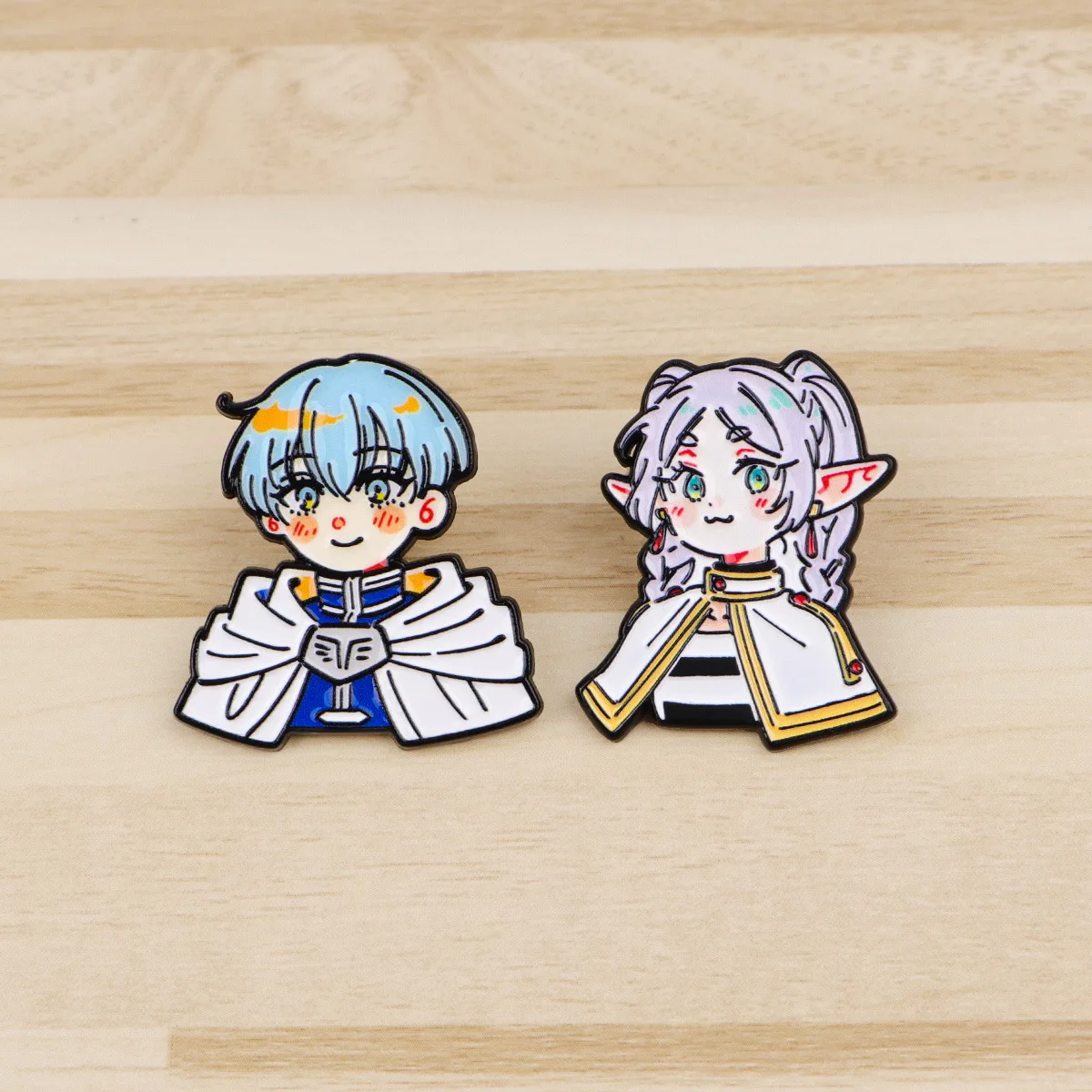 2pcs/set Frieren Anime Girl Enamel Pin Manga Badges on Backpack Women's Brooches Hat Lapel Pins Cosplay Accessories Fans Gifts