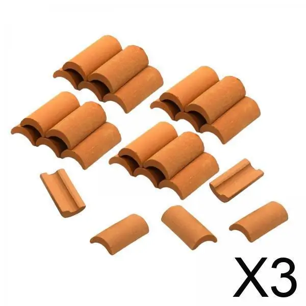 Piastrelle per tetto in miniatura in argilla ceramica di simulazione 25 pezzi Set di costruzione di modelli per paesaggi paesaggistici da tavolo con sabbia