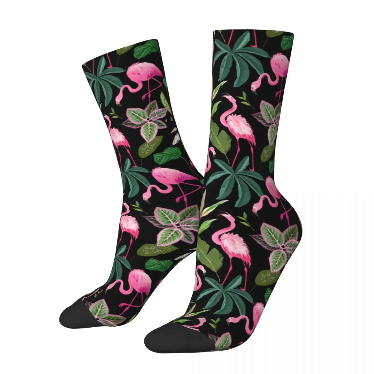 Tropical Birds Stockings Lady Pink Flamingo Print Socks Medium Soft Socks Winter Skateboard Anti-Slip Design Socks Birthday Gift