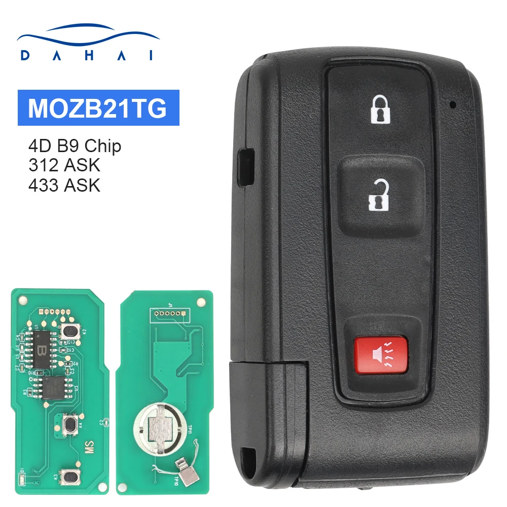 dahai Car Remote Control Key For Toyota Prius 2004-2009 MOZB21TG B9Chip 312/433 mhz ASK Semi intelligent Card