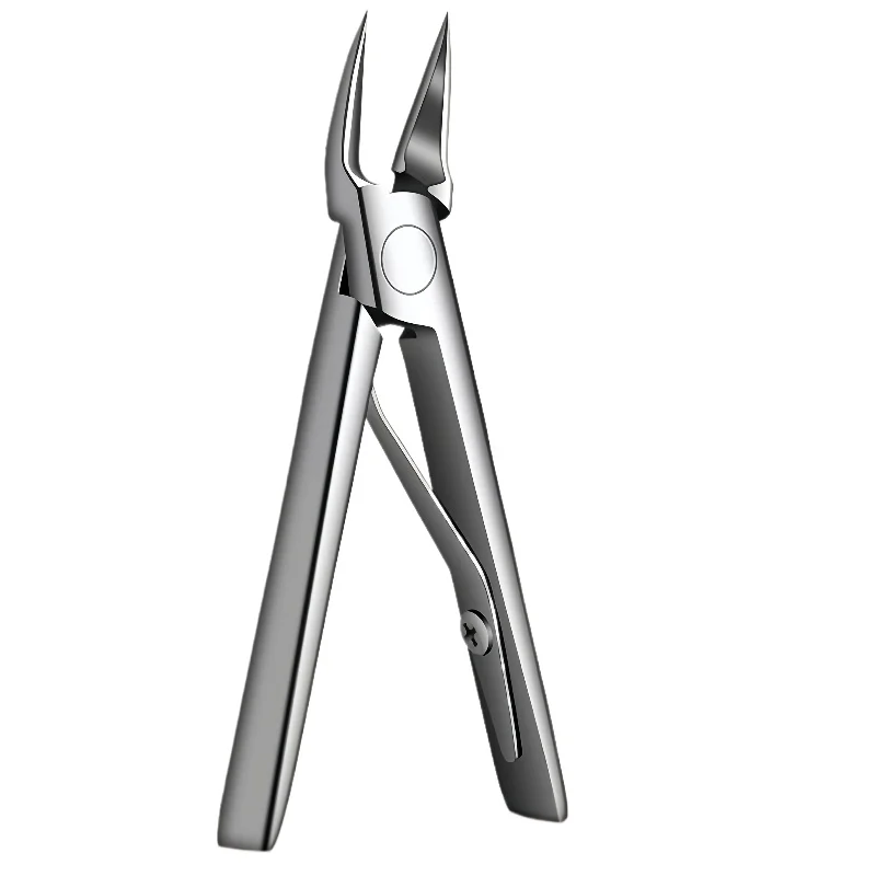 مقص أظافر القدم الغارزة من الفولاذ المقاوم للصدأ، تصميم ذو طرف ممتد مناسب لأدوات مانيكير الأظافر السميكة والناعمة هدية عيد الميلاد
