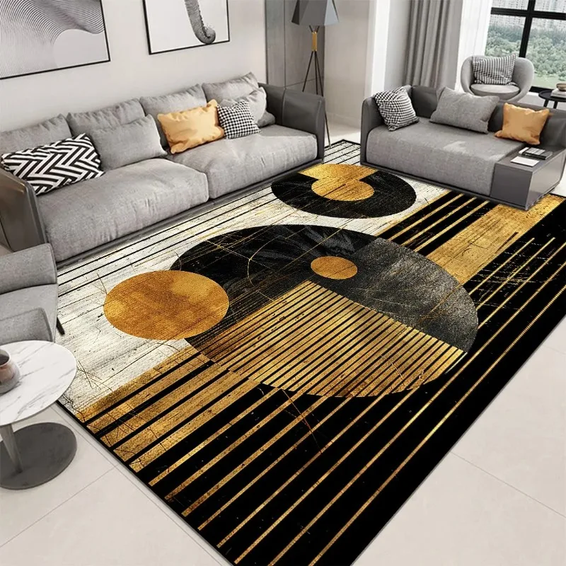 

Geometric Large Area Rug – Modern Luxury Carpet for Living Room Sofa Bedroom, Non-Slip Washable Floor Mat