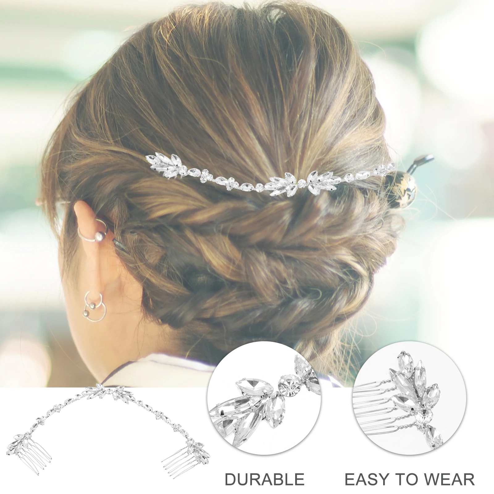 

Crystal Flower Hair Comb Bridal Combs Accessories for Wedding Decor Headcomb Rhinestone Bride