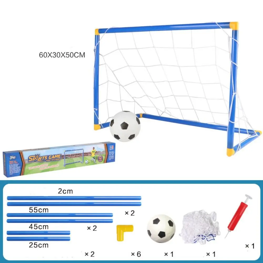 Mini pallone da calcio pieghevole in plastica, set di reti per porta rimovibili ad alta resistenza, 2 dimensioni, giocattoli per interni ed esterni per bambini