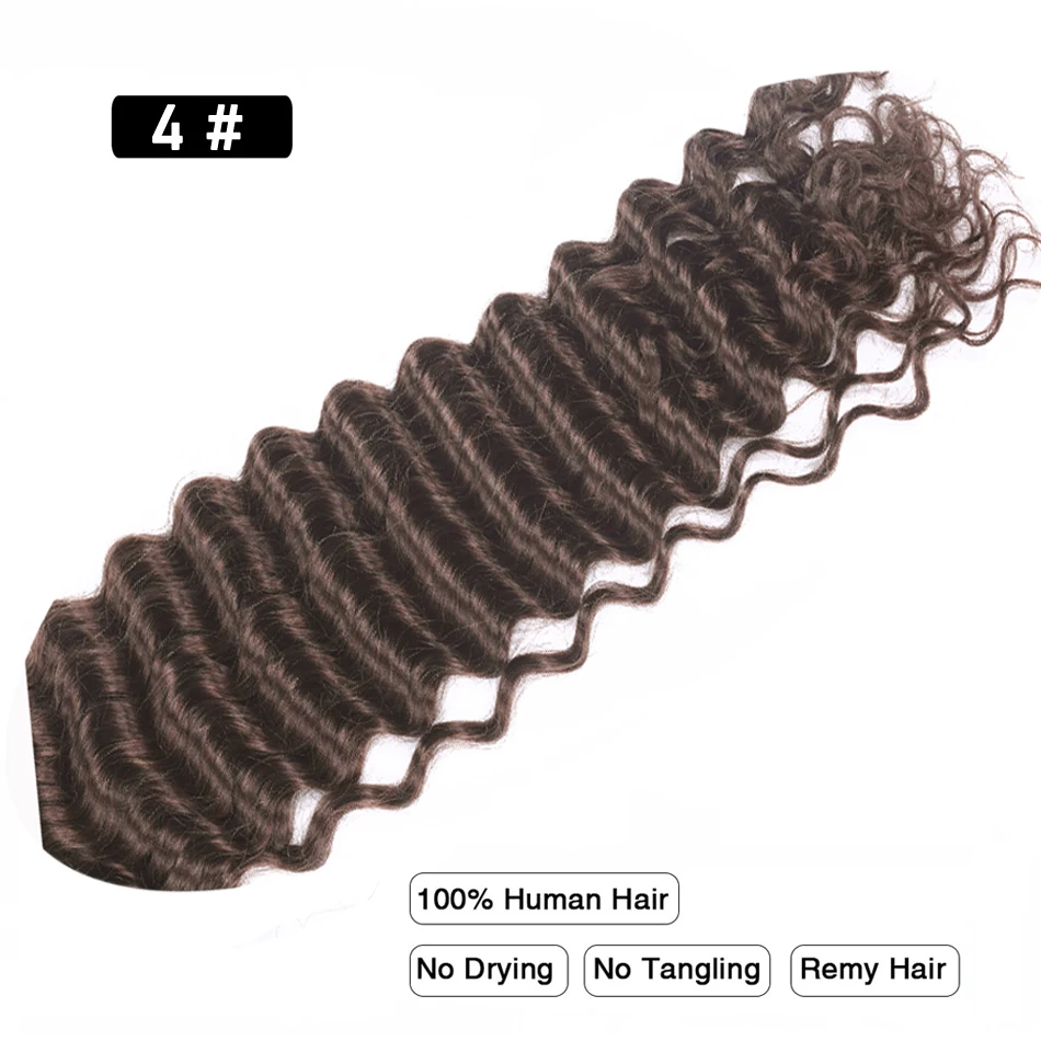 Voorgekleurd Diep Golf Bulk Vlechten Echt haar Geen inslag Remy Bulk Echt haar 14 tot 28 inch Bulk haarverlenging Gehaakte vlechten