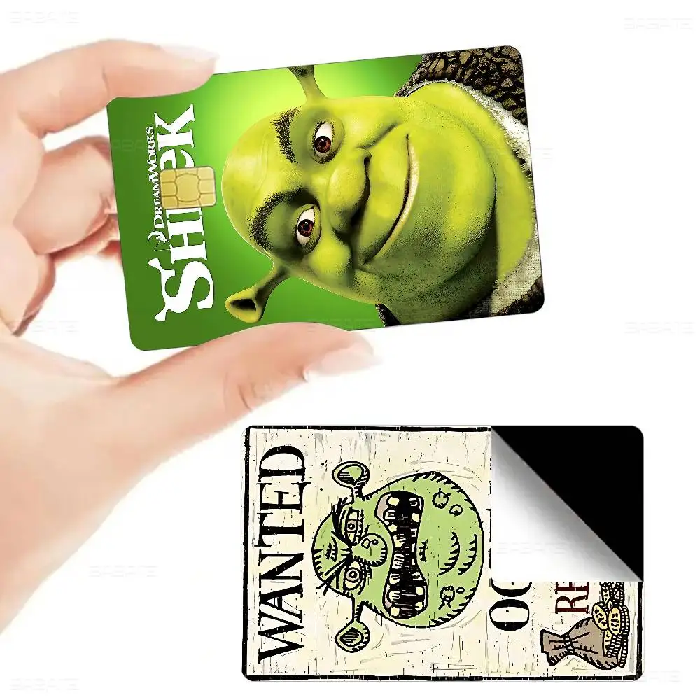شريط لاصق من الجلد لفيلم S-Shrek 2 باللون الذهبي والفضي والأسود غير اللامع لبطاقة الخصم الائتماني للبنك
