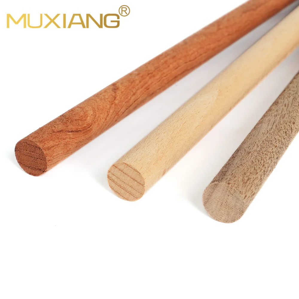 Kij do obróbki drewna MUXIANG 50cm naturalny DIY z drewna ręcznie robionego OD 1-2cm heban/buk/palisander/czarny orzech drewno okrągłe kwadratowy