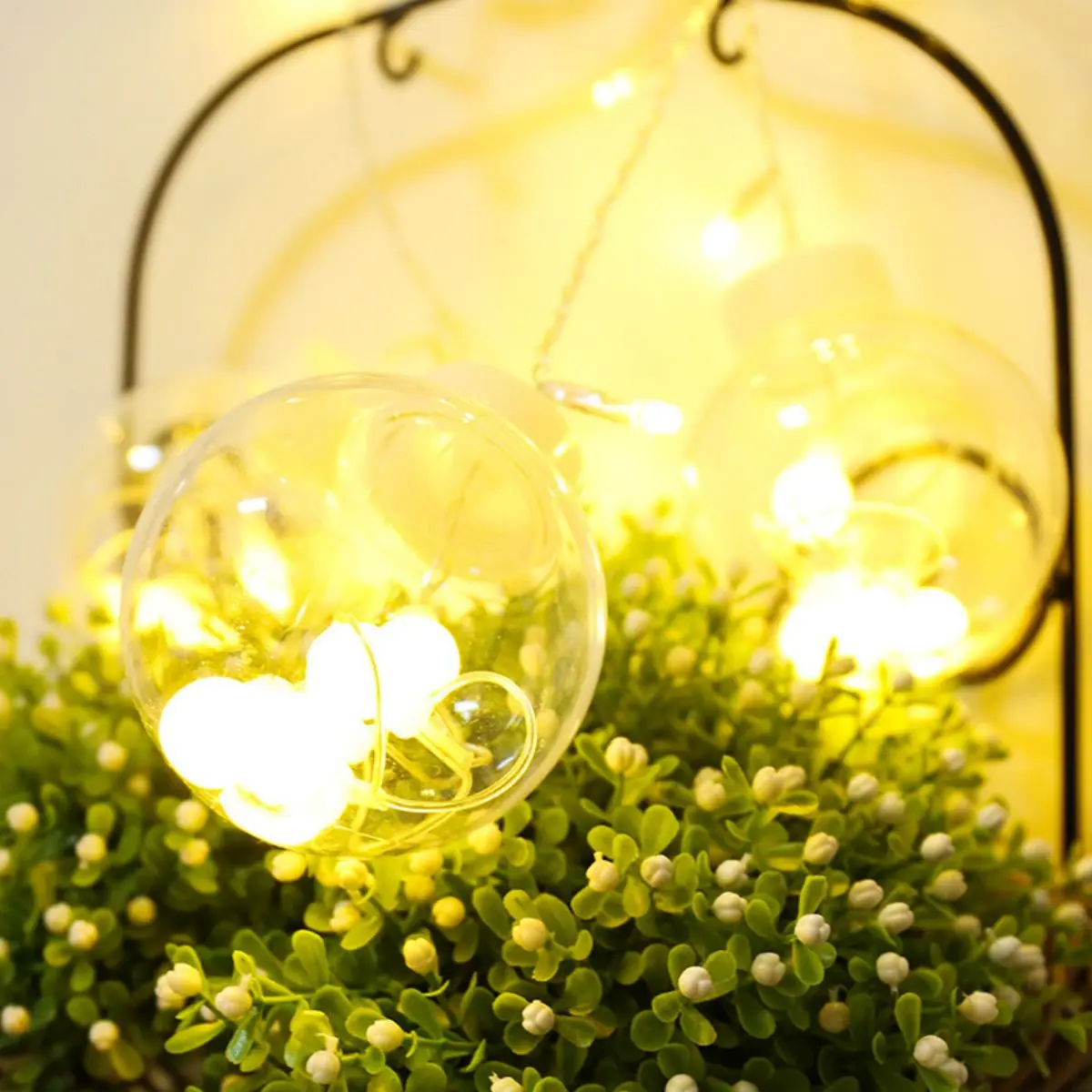 1pc Curtain String Lights Full ,Round Crystal Ball String Lights, LED Wishing Ball String Lights, Outdoor Waterproof Lighting,