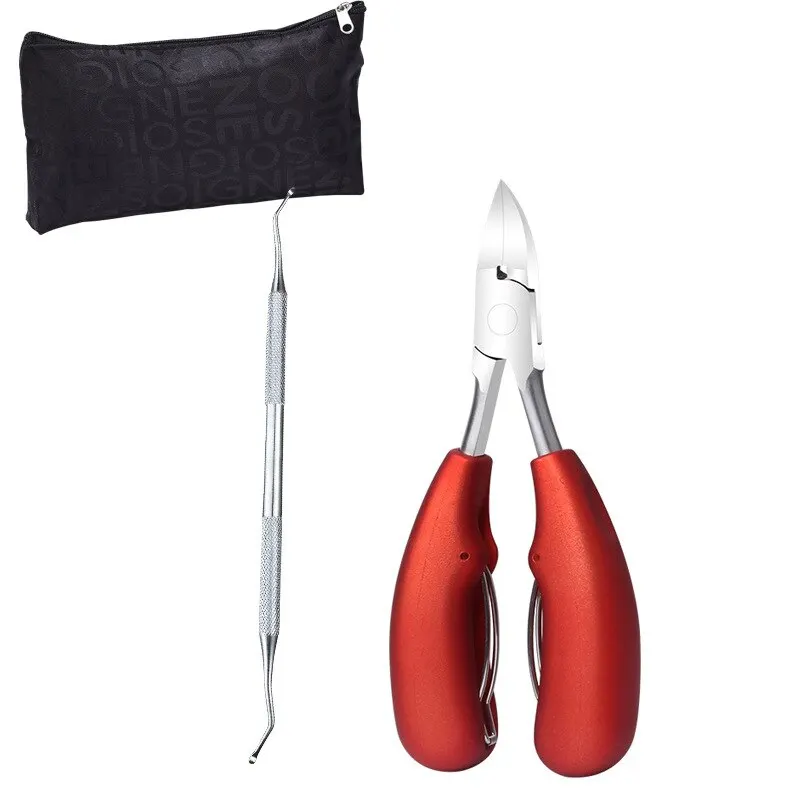 5Pcs Set Aço Inoxidável Nail Clippers Ingrown Grosso Toenail Podologia Correção Nippers Toe Nail Clipper Set