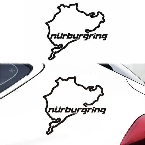 Reflective Car Stickers Car Decoration Stickers Nurburgring Map Graffiti Car Body Stickers Car Triangle Window Stiickers