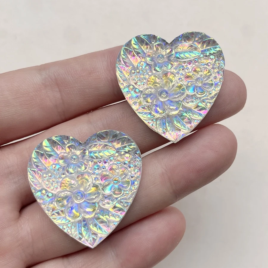 Super bright Pattern Heart AB color Resin Rhinestone Flat back diy Jewelry Gift Decoration Crystal scrapbook decoration10pcs/lot