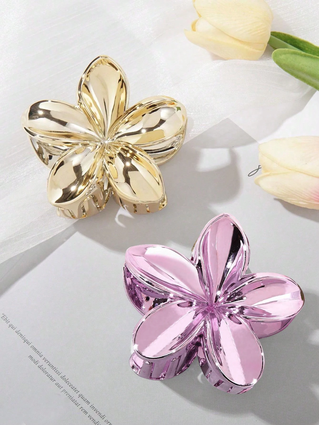1 Pcs Fashion Dopamine Shiny Egg Flower Hair Claws For Women Girls Party Hair Accessories