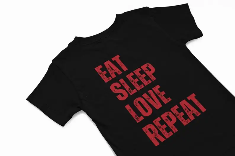 

Eat Sleep Love Repeat t shirt, Quirky summer t shir