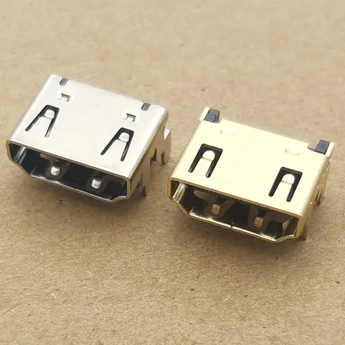 Imagen 2 del producto 10 Uds conector hembra compatible con HDMI 19P ángulo recto smt 90 grados chapado en oro Nickelig hd 19 PIN