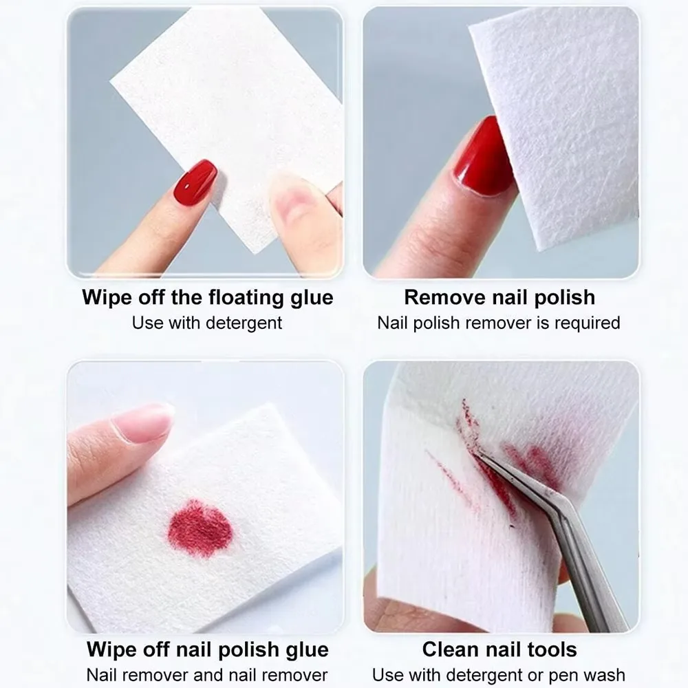 1000/540 stücke Weiche UV Gel Nagellack Entfernung Nagel Baumwolle Fusselfreie Servietten Tücher Papier Pad Sauber Maniküre saugfähigen Wischen Nagel Wischen
