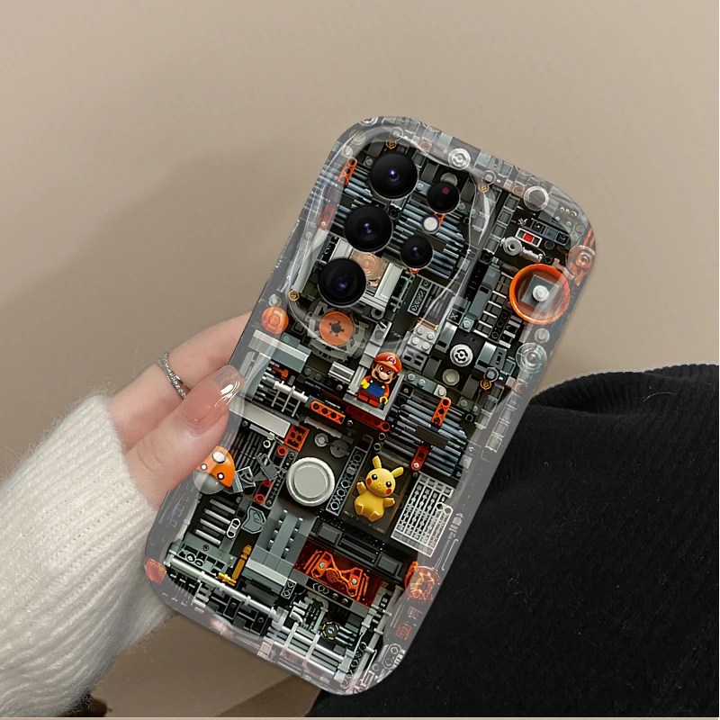 Building Blocks M-Marios Wave Case For Samsung Galaxy S24 Ultra S23 S22 Plus S21 S20 FE A25 A55 A35 A15 A16 A05 A05S A06 Cover
