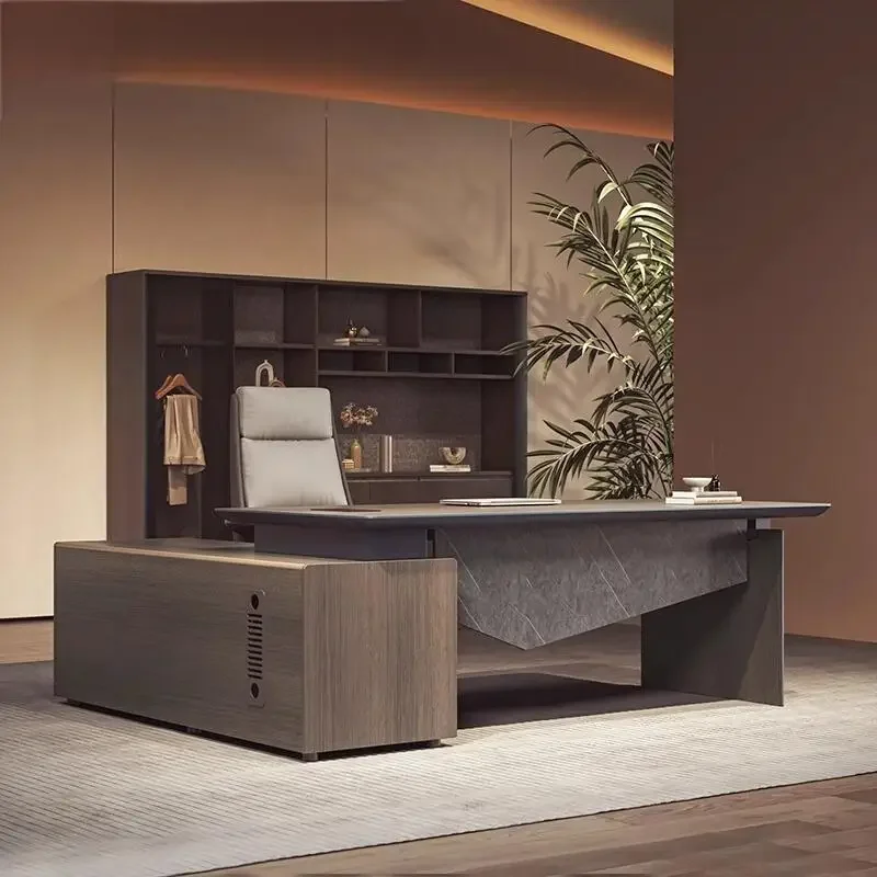 Simple office single boss, modern high-end bar manager in charge of CEO desk