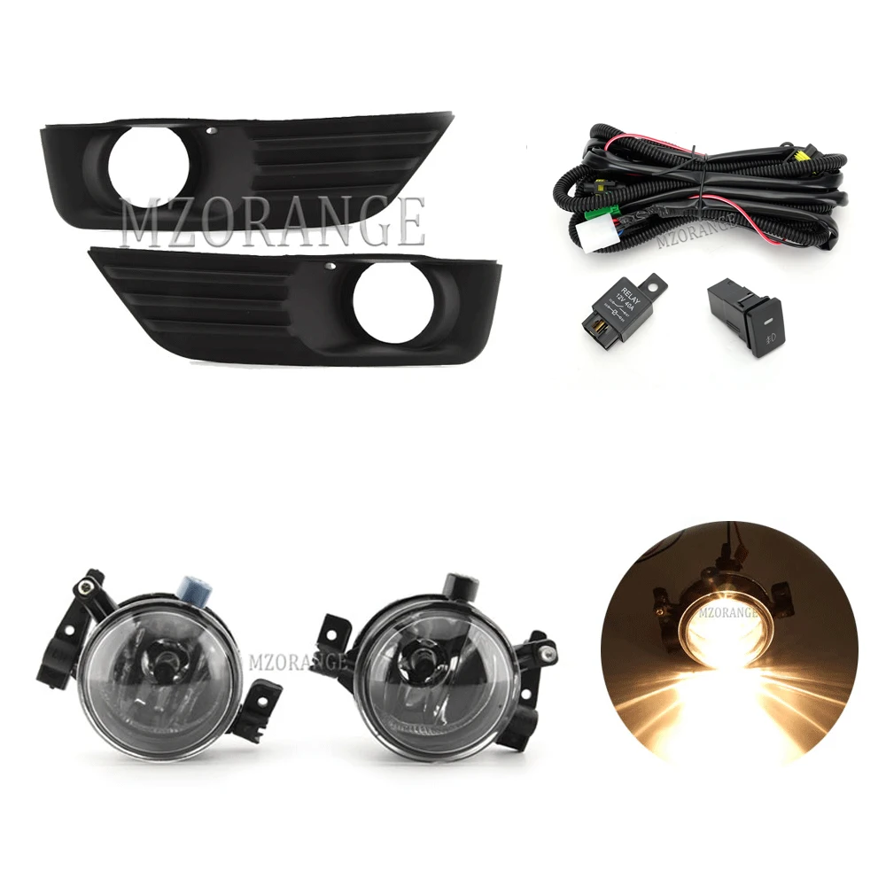 Luzes de nevoeiro para ford focus mk2 2004-2010 led conjunto de lâmpada de nevoeiro cobre lâmpadas de nevoeiro quadro grill fio interruptor kit