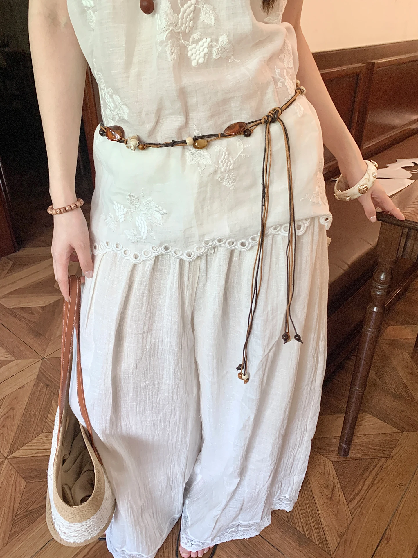 Bohemian Irregular Beaded Woven Waist Rope Women's Star Accessories Waist Chain Dress Waist Belt