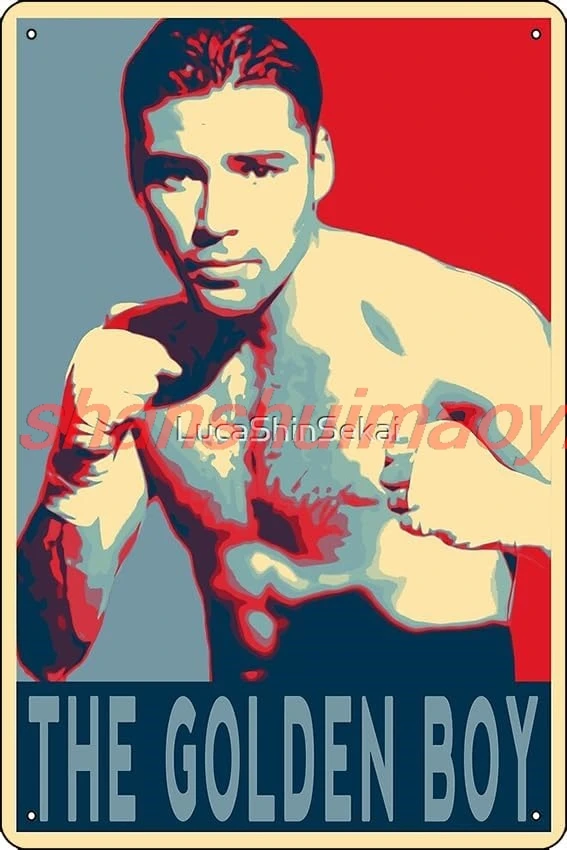 Oscar de la Hoya The Golden Boy Poster Metal Tin Sign 12 X 8 Inch Funny Man Cave Home Office Bar Decor sign