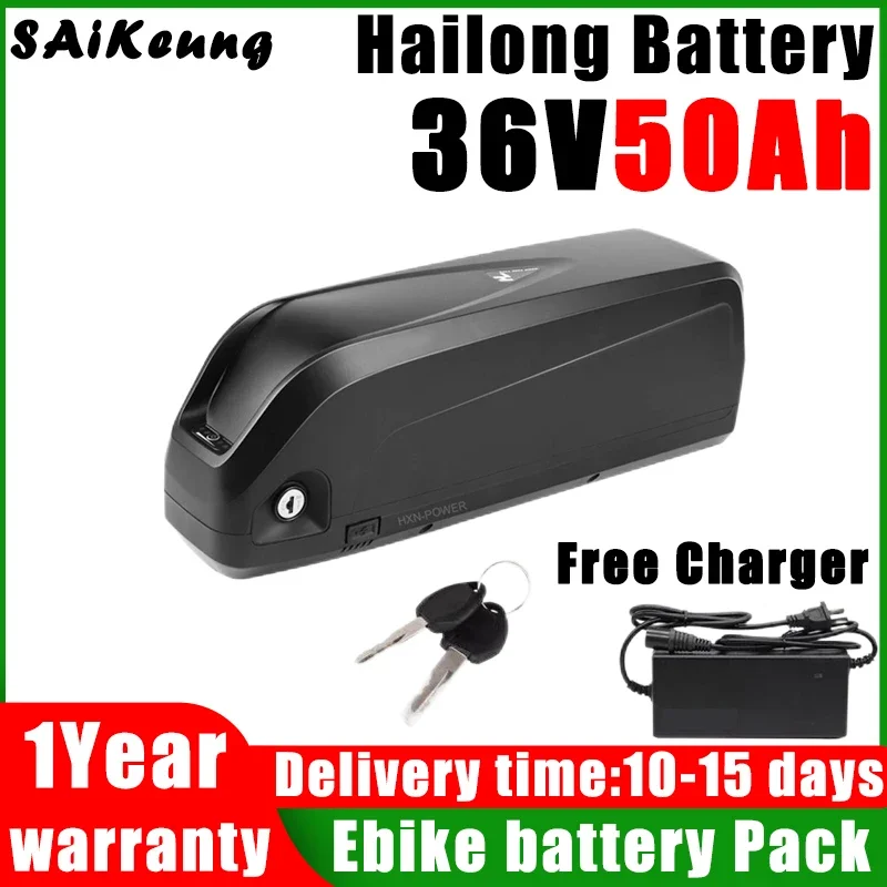 

Hailong 36v 48v 52v Batterij Voor Elektrische Fiets 36V 16ah 23ah 30ah 40ah 50ah Lithium Batterij 350W 500W 750W 1000W Fietskit