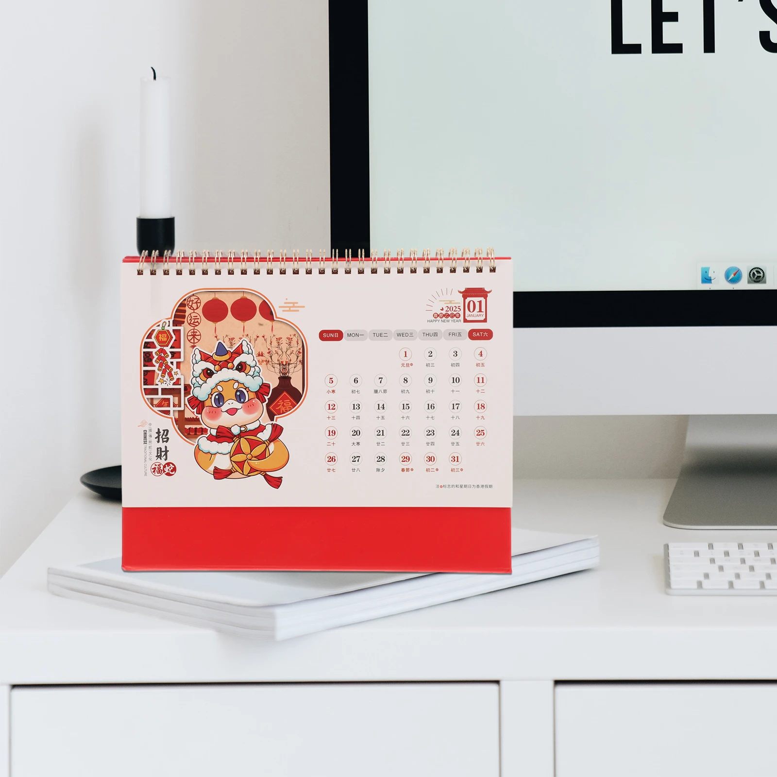 

Chinese Calendar Tearable Desk Monthly 2025 Old Royal Yearly Calendars for The of Snake Asian 2024 off