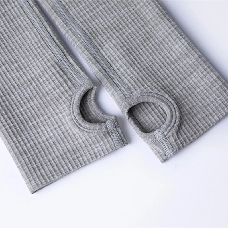 الخريف سلس قميص طويل الأكمام تصميم جديد سليم صالح فتاة اللياقة البدنية أعلى مرونة عالية الصالة الرياضية خارج إبقاء الملابس الدافئة #4