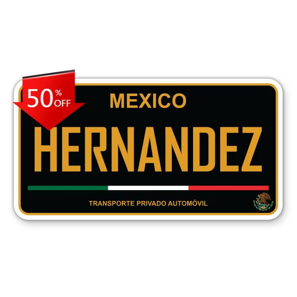 Hernandez Mexican License Plate Retro Motor Home Window Truck Boat Gift Funny Trendy Cool