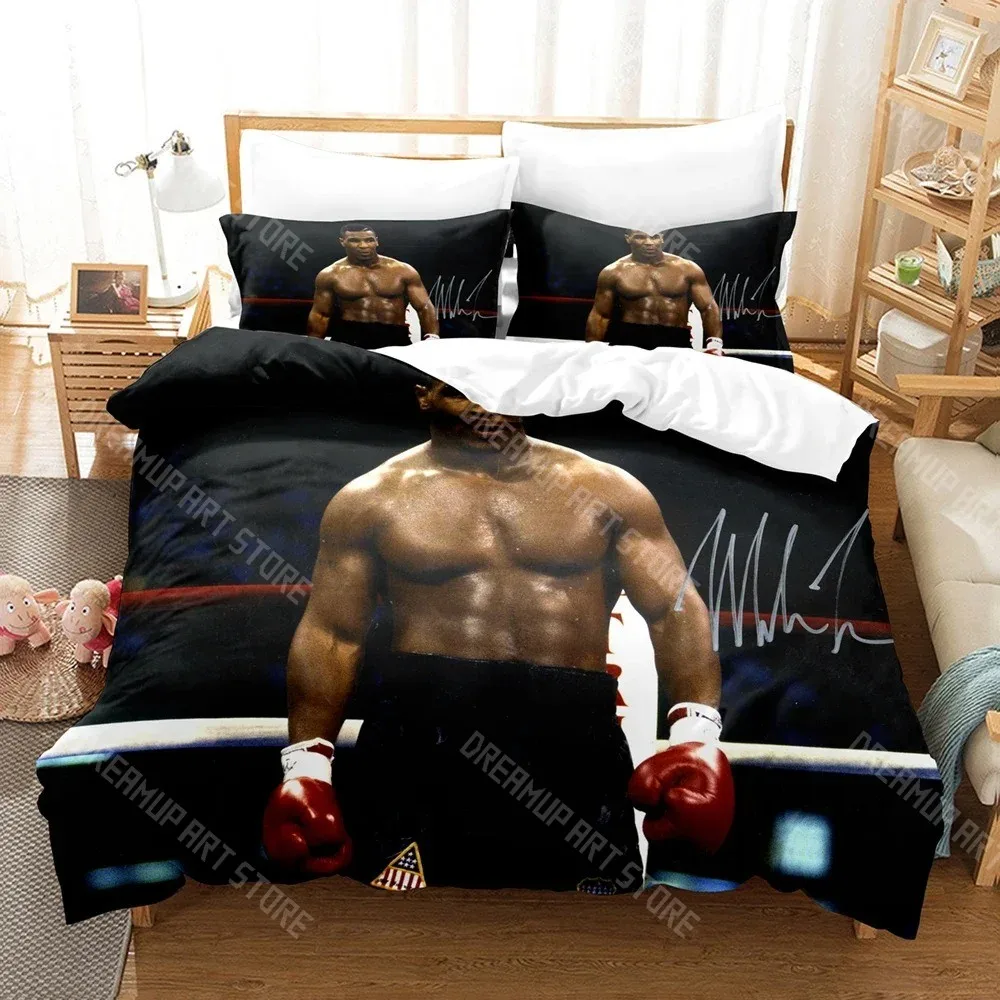 3D Printed Mike Boxing Tyson Bedding Set for Boys Girls Duvet Cover Pillowcase Included Twin Queen King Full Single Double Sizes