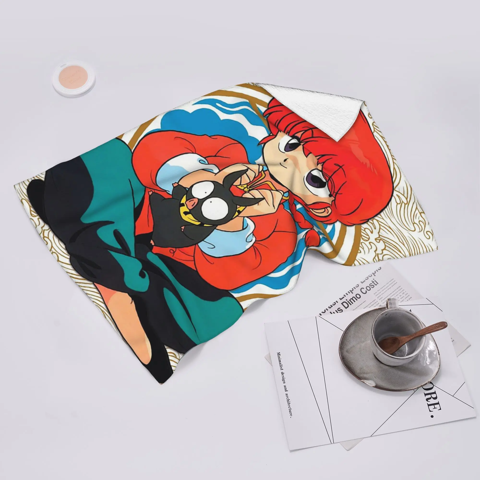 Custom Ranma ½ and P-Chan Soft Face Towel Quick Dry Pool Bath Cotton Towels Breathable