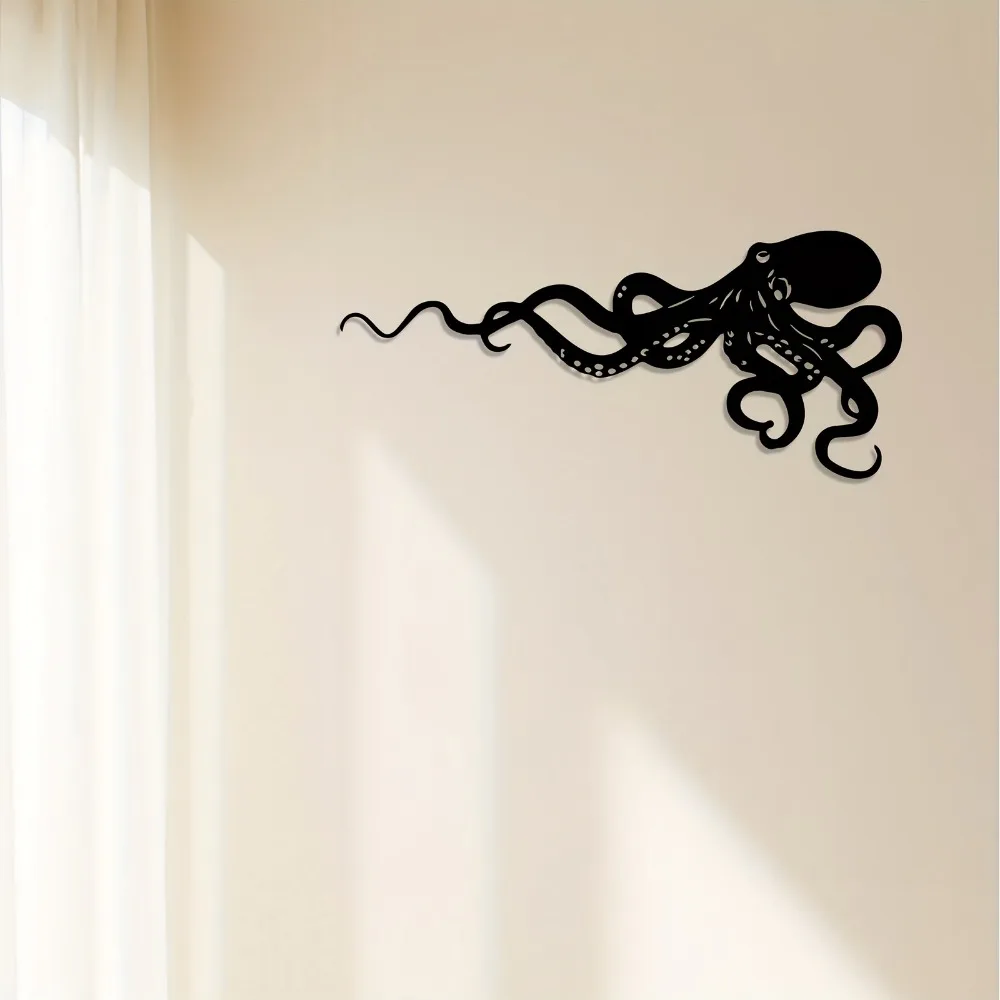 Vintage Octopus Metal Wall Art, Iron Tentacle Sculpture Nautical Marine Decor