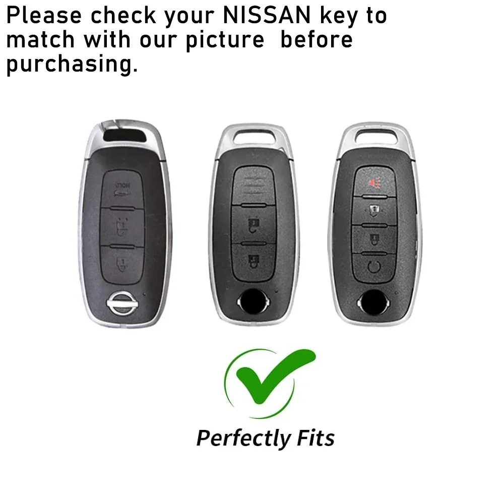 Carbon Fiber Key Fob Cover For Nissan, Key Case For NISSAN Qashqai Altima Teana 2022 2023 3/4 Button Key Shell Car Accessories