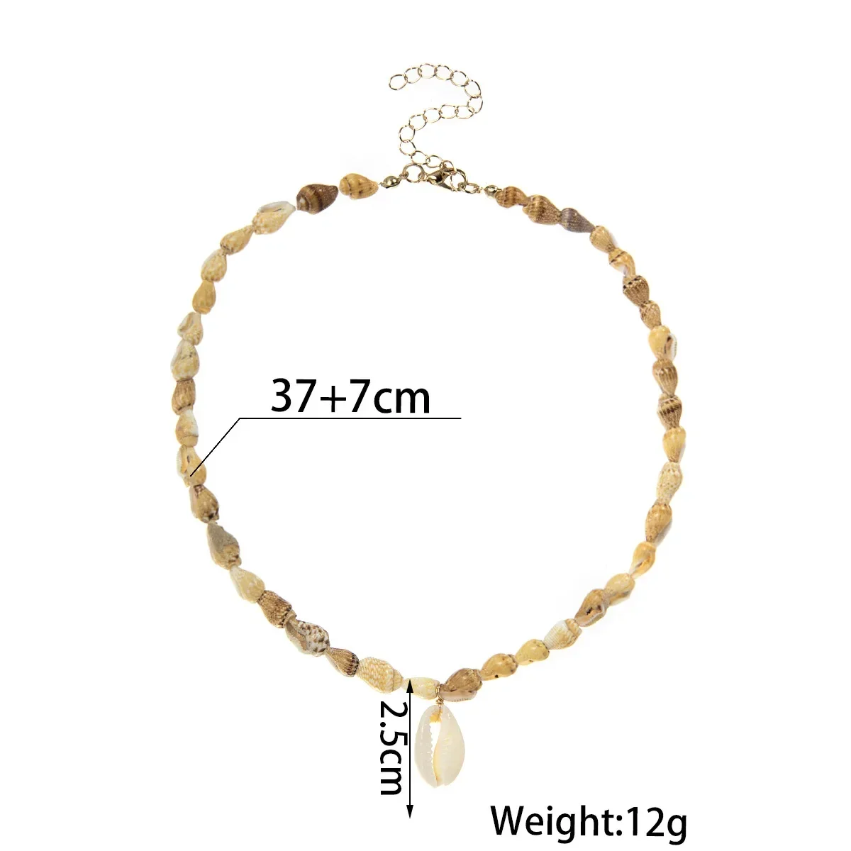 Kalung Manik-manik Keong Kerang Pantai Bohemian untuk Wanita Hadiah Perhiasan Pesta Liburan Choker Manik-manik Kerang Gaya Laut Musim Panas
