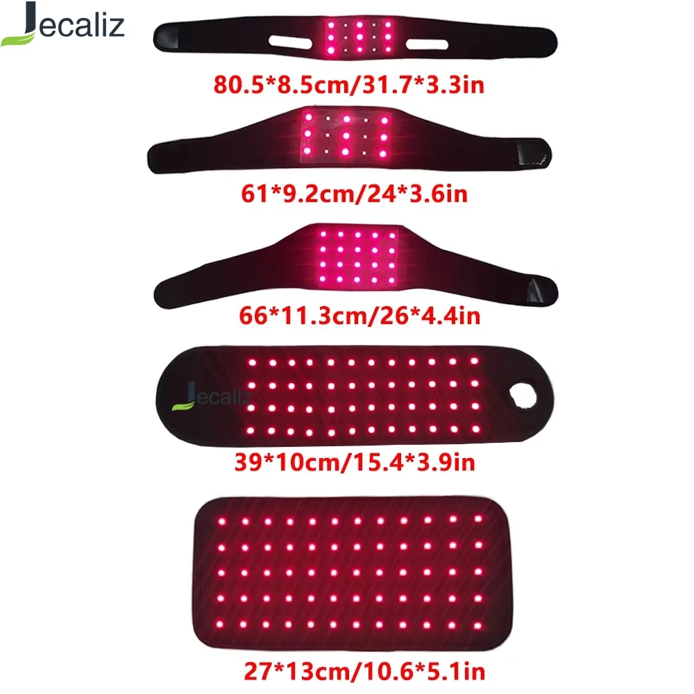 

Jecaliz Red＆Infrared LED Light Belt Full Body 660nm 850nm Waist Neck Wrist Chin Hand Pad