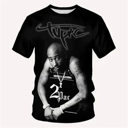 2Pac T-Shirts Rapper Tupac 3D Print Streetwear Men Women Fashion Hip Hop Oversized Short Sleeve T Shirt Kids Tees Tops Clothing