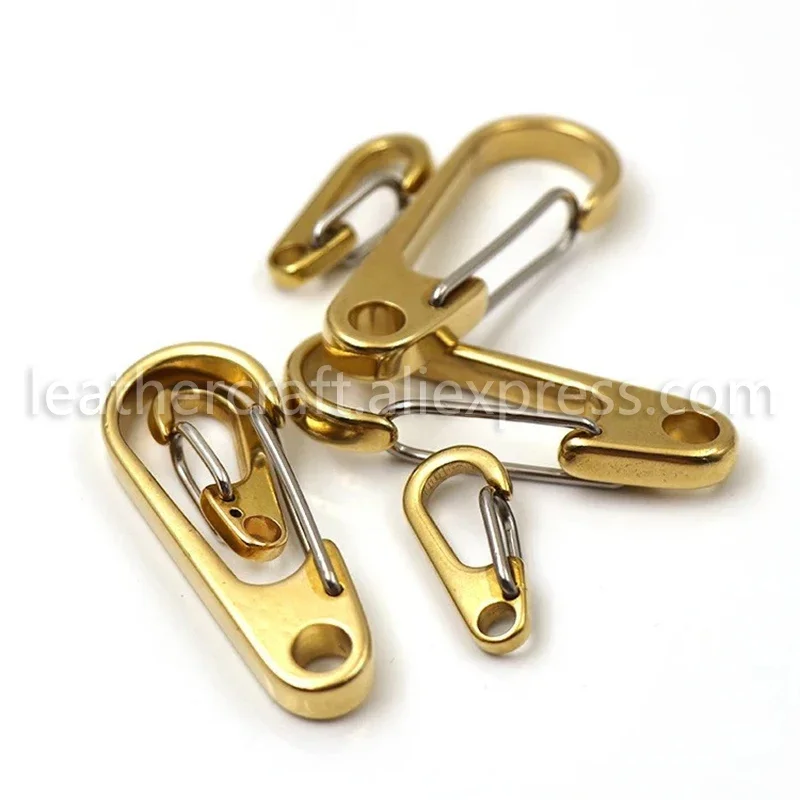 1piece Brass Curtain Clasp Split Key Ring Hook Chain Loop Key Ring Keychain Strap Wallet Bag Leather Belt Hooks 1\