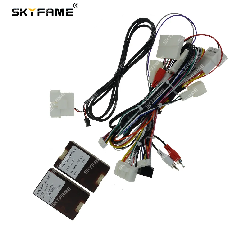 SKYFAME 16Pin سيارة الأسلاك تسخير محول Canbus صندوق فك أندرويد راديو كابل الطاقة لكزس LS430