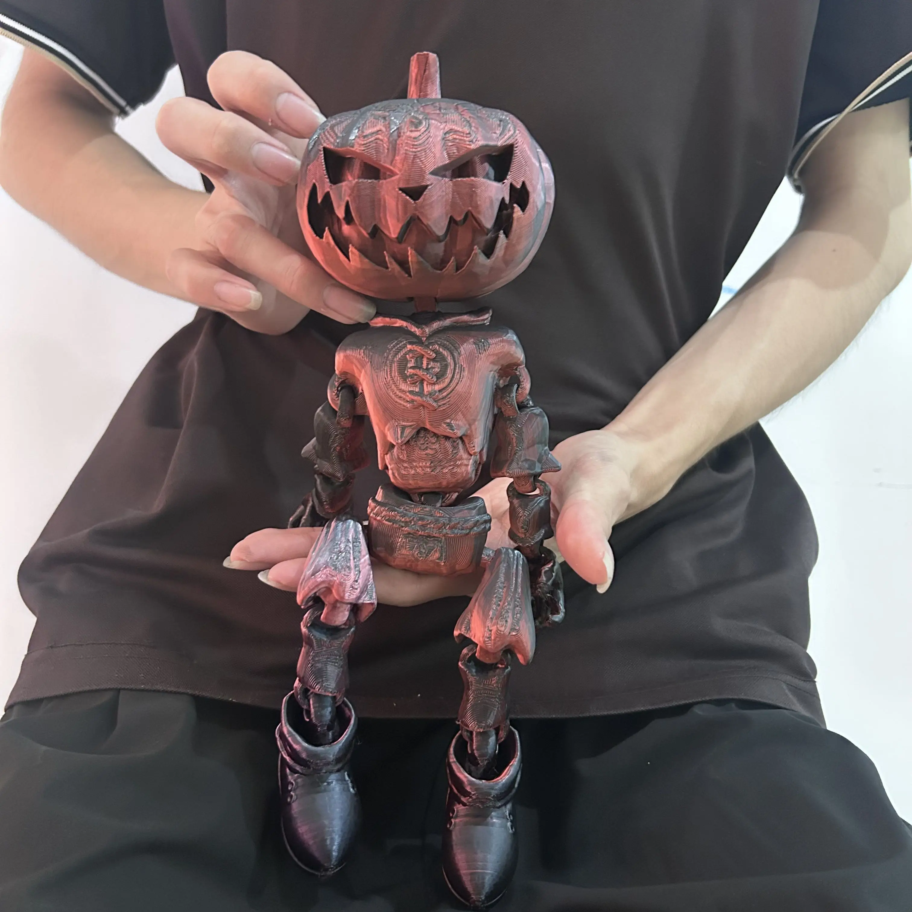 2 قطعة الناس اليقطين المطبوعة ثلاثية الأبعاد مع المفاصل المنقولة ، نماذج الحيوانات ، ديكور سطح المكتب المنزلي الحلي ، الهدايا ، التماثيل القابلة للجمع