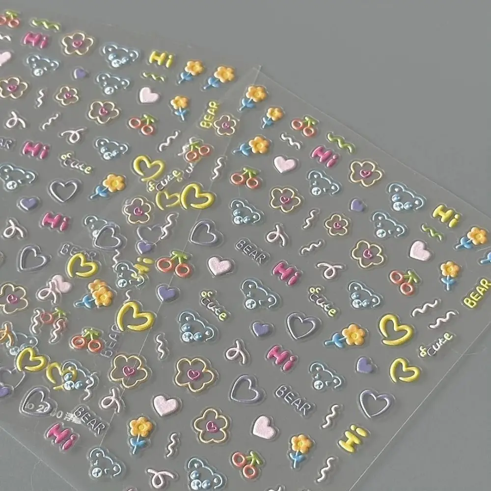 2025 Adesivo per unghie carino Cartone animato autoadesivo Adesivi per cartoni animati Decorazione per unghie Decalcomania multifunzione Adesivo per nail art