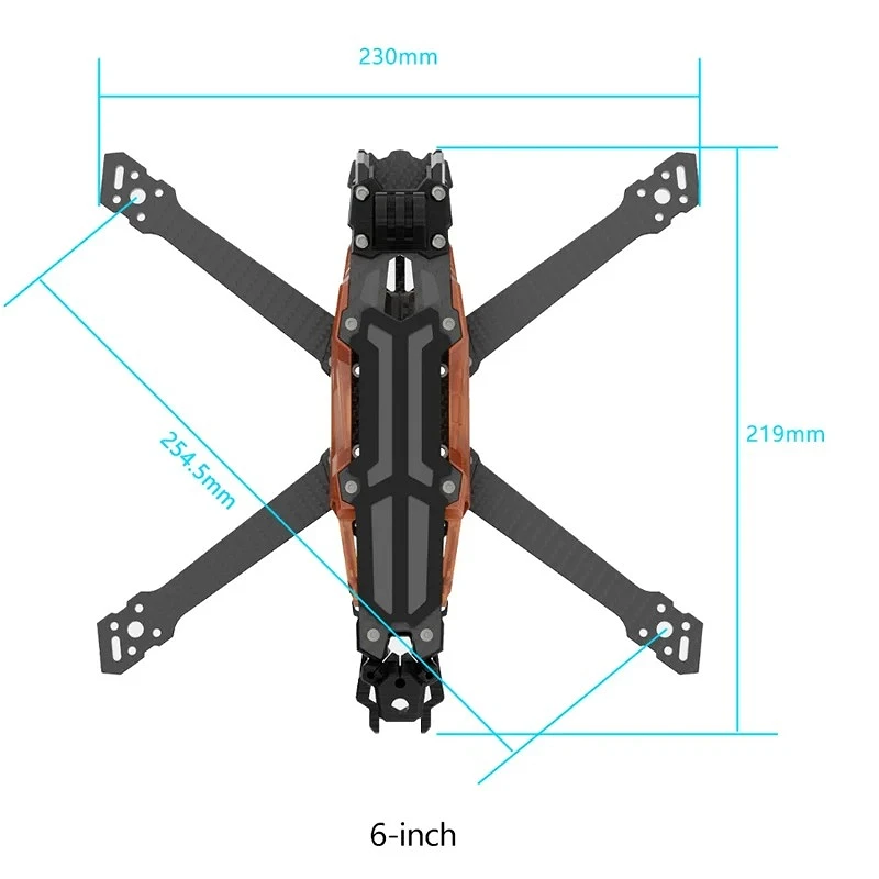 GEPRC GEP-Vapor-X Frame Suitable Vapor-X O4 5 6Inch Drone Carbon Fiber RC FPV Quadcopter Helicopter Replacement Accessories Part - view 3