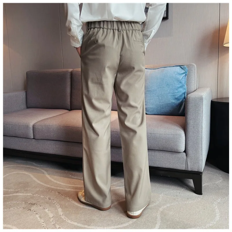 Men's High-Waisted Wide-Leg Trousers - Premium Thickened Straight Fit Pants with Excellent Drape & Micro-Stretch A Slimming Look