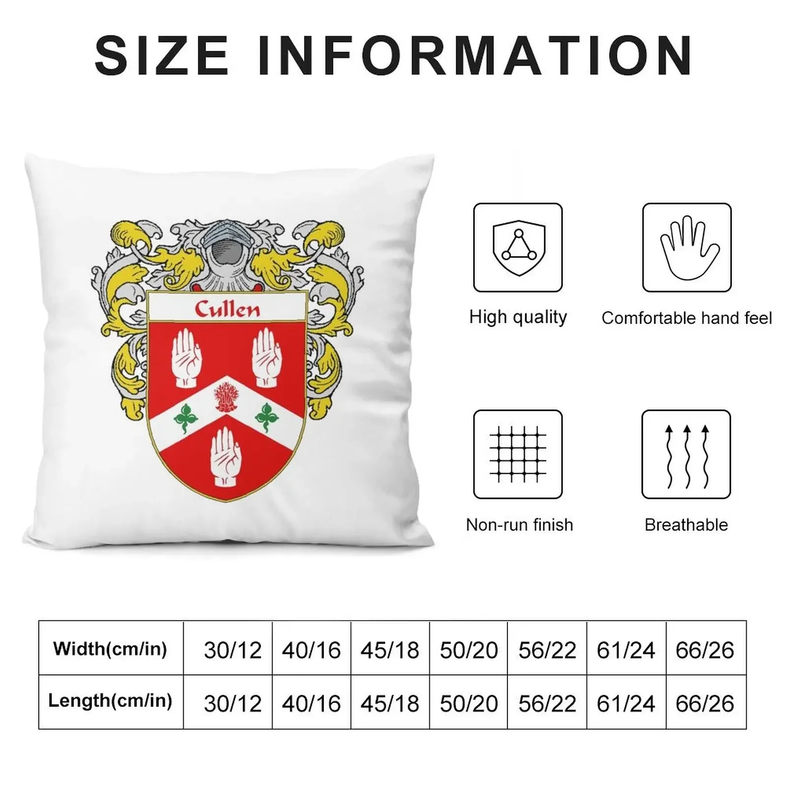 Cullen Coat of Arms/Family Crest Throw Pillow christmas cushions covers Cushions Cover pillow