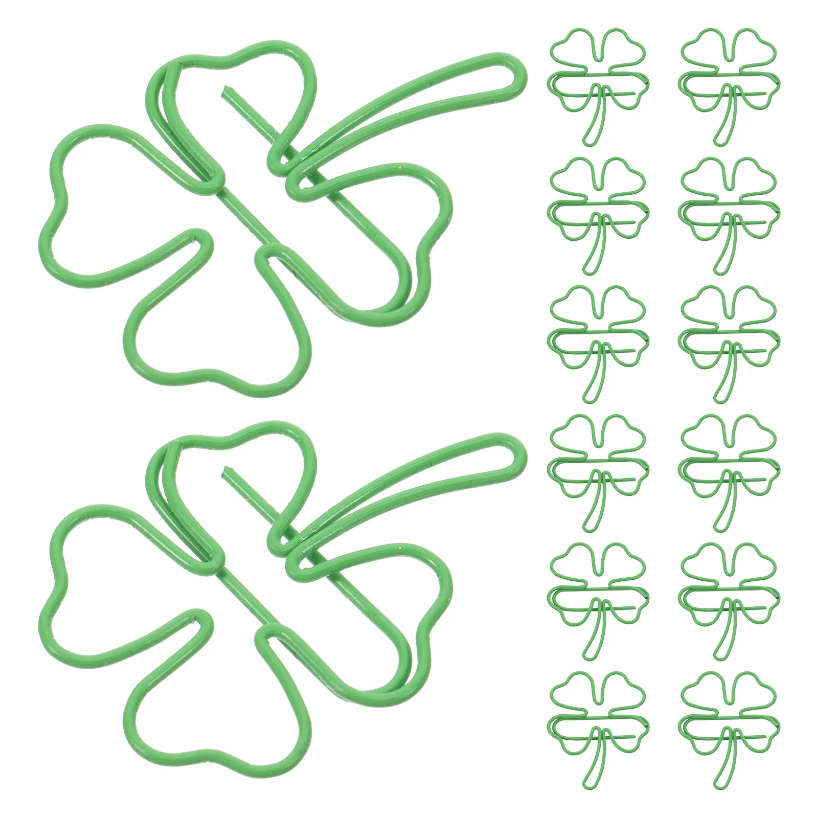 20pcs Paper Clips Mini Metal Bookmark Holder Cute Irish Festival Themed Desk Accessories Unique Shamrock Shape