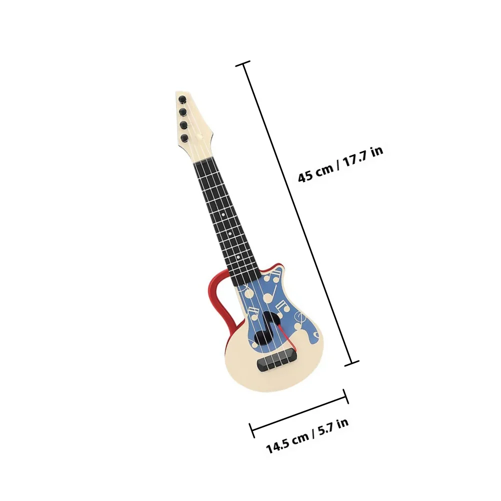 Ukulele infantil portátil, instrumento musical para iniciantes, jogo educacional, plástico, nylon, forte, não é fácil de quebrar, artístico exclusivo