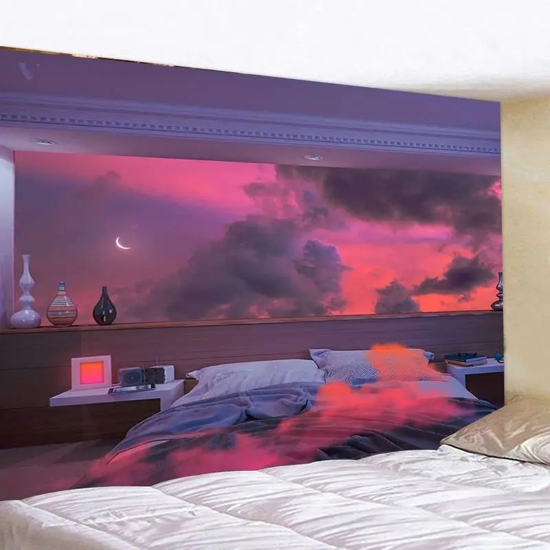 VIKAMA Dreamy Sunset Cloud Tapestry Wall Decoration Living Room Background Wall Room Decoration Home Decoration